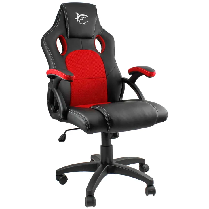 White Shark KINGS THRONE gamingstol, sort/rød