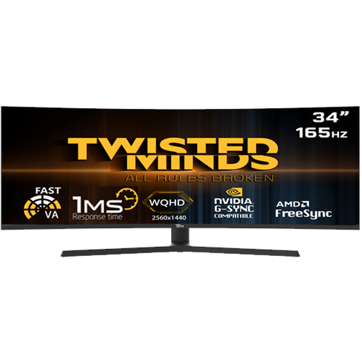 Twisted Minds Curve Gaming Monitor 34'' WQHD - 165Hz, TM34RW