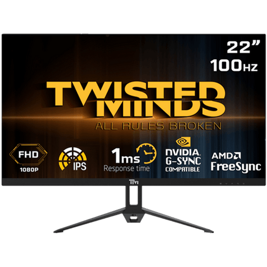 Twisted Minds Flat Gaming Monitor 22'' FHD - 100Hz, TM22FHD1