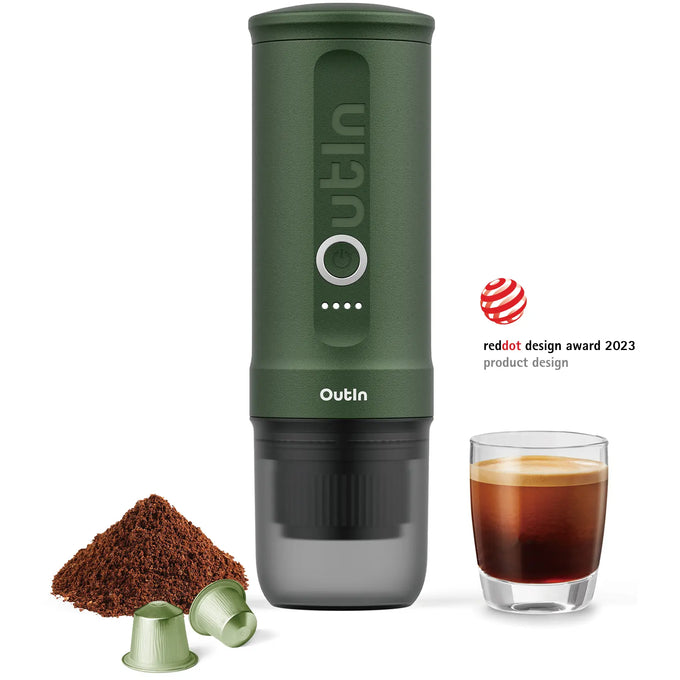 1240000016420 Outin Nano Portable Espresso Forest Green - Bærbar espressom Husholdning,Kaffe,Espressomaskiner 8400001350 A000002