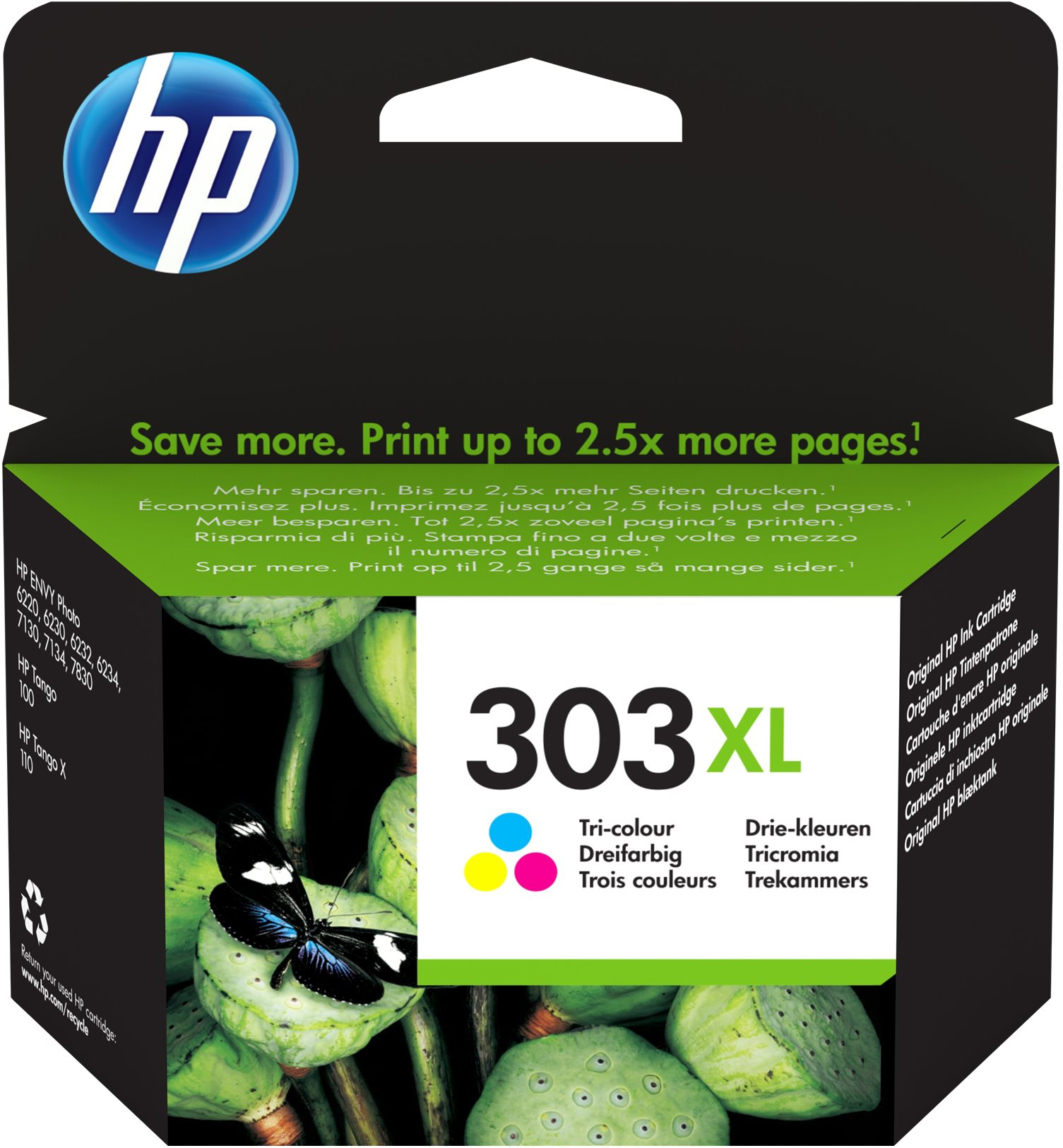 190780571064 HP 303XL tricolor 415 sider - Blækpatroner Computer & IT,Printere & Scannere,Blæk & toner 14600003021 T6N03AE