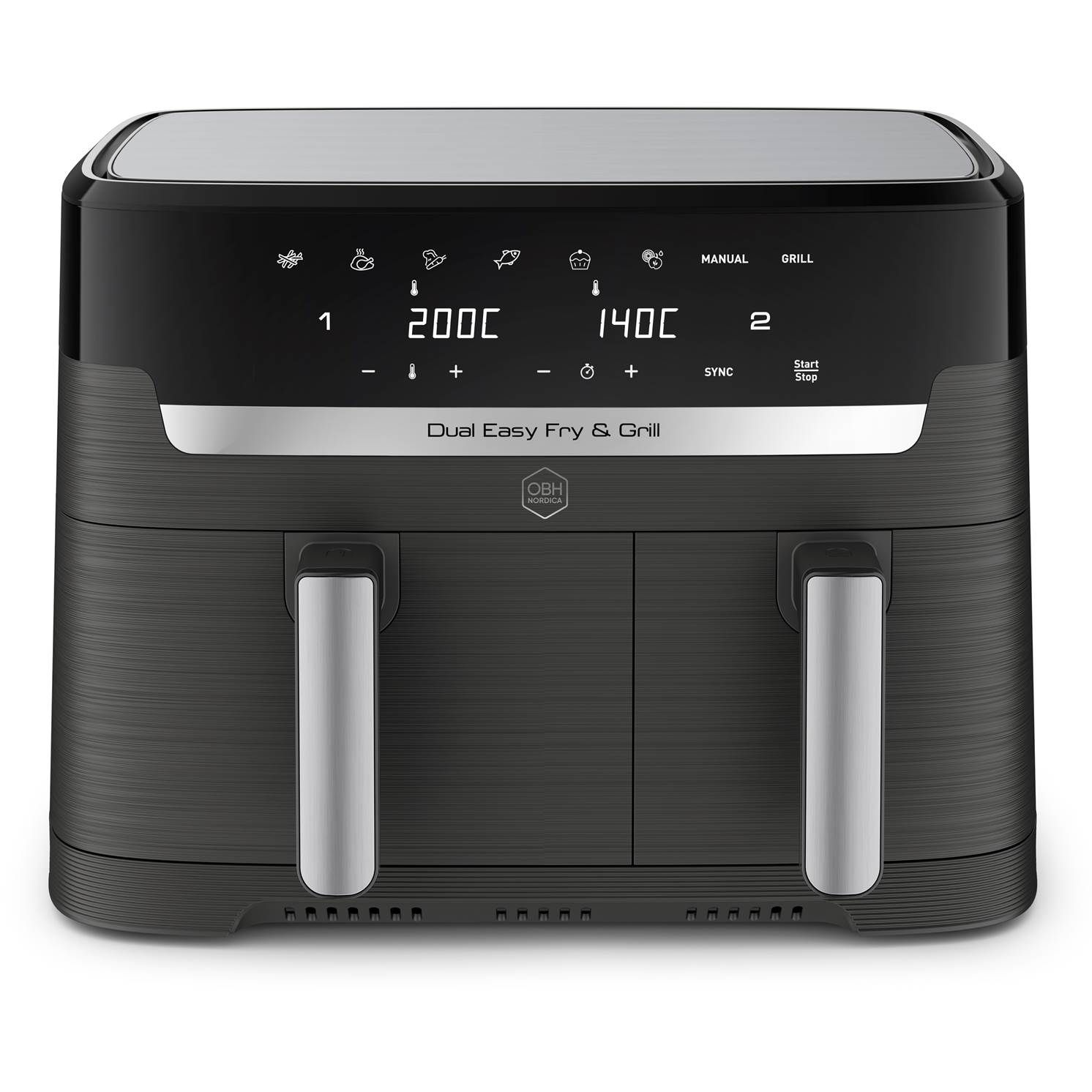 3045380024717 OBH Nordica Dual Easy Fry & Grill Black - Airfryer Husholdning,Madtilberedning,Airfryer 2190005826 AG905BS0