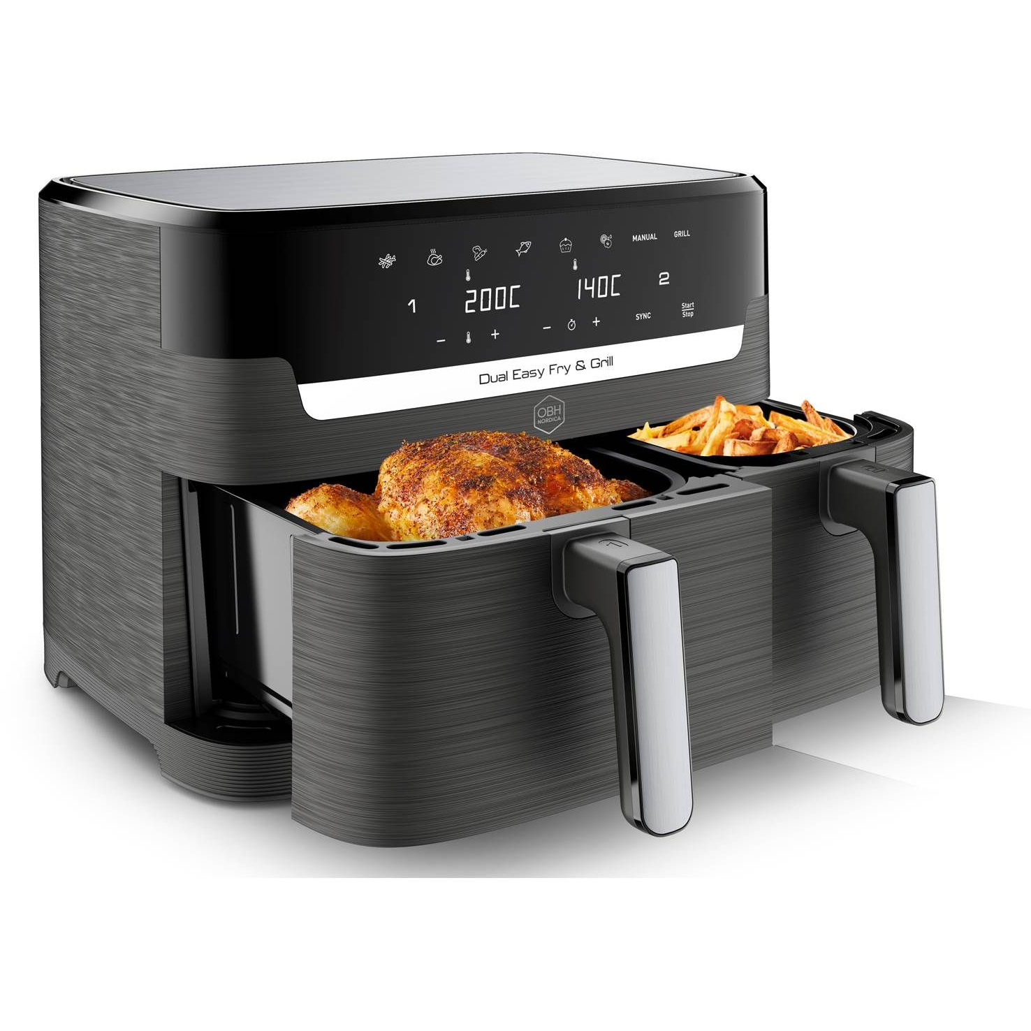 3045380024717 OBH Nordica Dual Easy Fry & Grill Black - Airfryer Husholdning,Madtilberedning,Airfryer 2190005826 AG905BS0