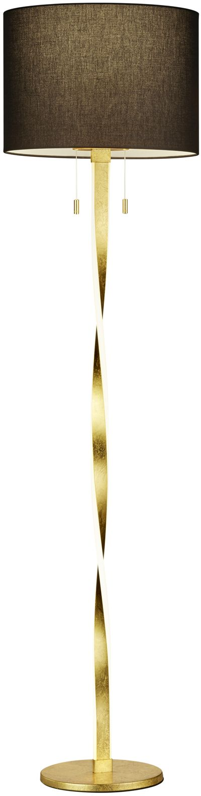 4017807380446 TRIO Nandor sort/guld - Gulvlampe Lamper,Gulvlamper,Gulvlamper 78100000640 Nandor sort/guld