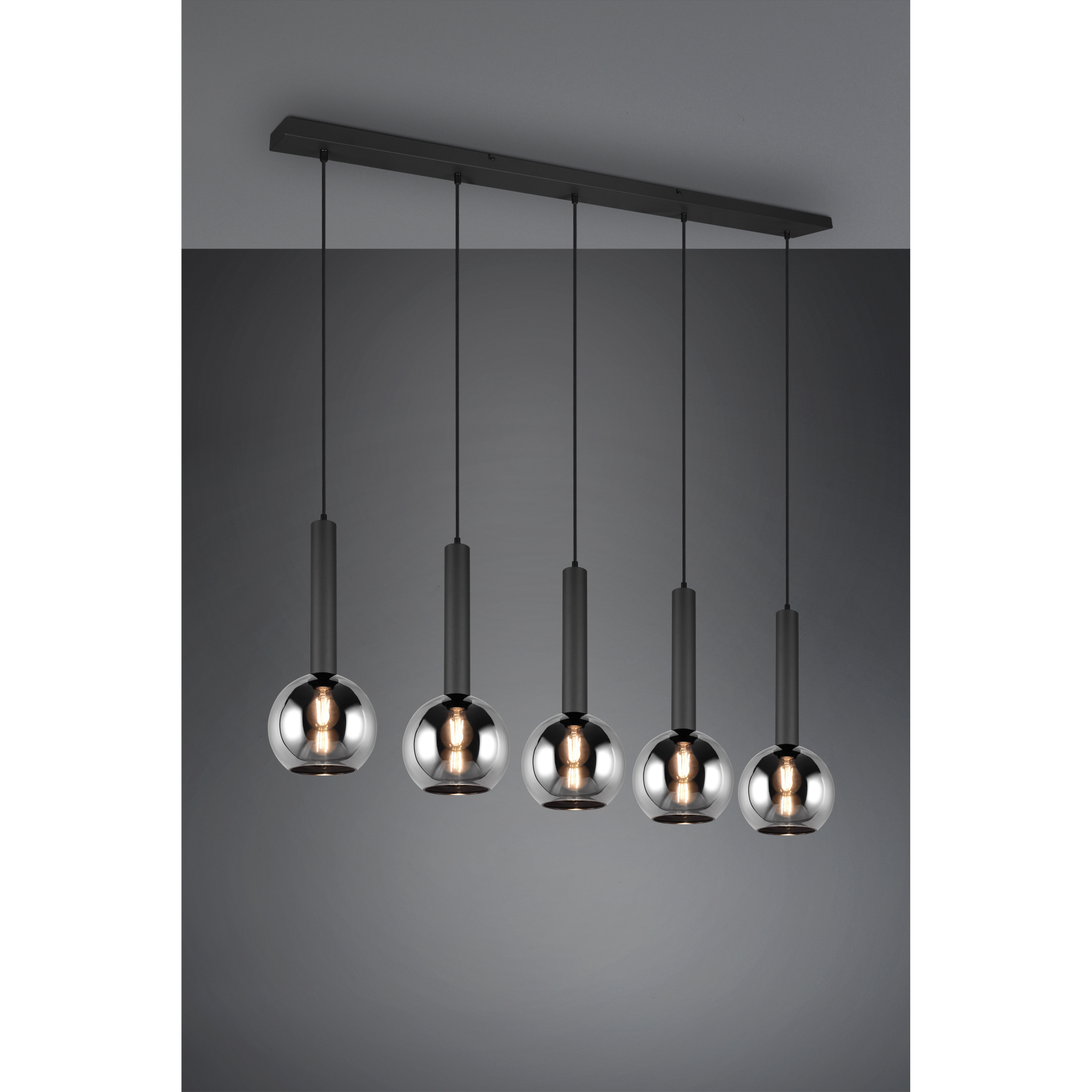 4017807522471 TRIO Clayton mat sort - Pendel 5 lys Lamper,Pendler-/ Hængelamper,Pendler/Hængelamper 78100001360 310300532