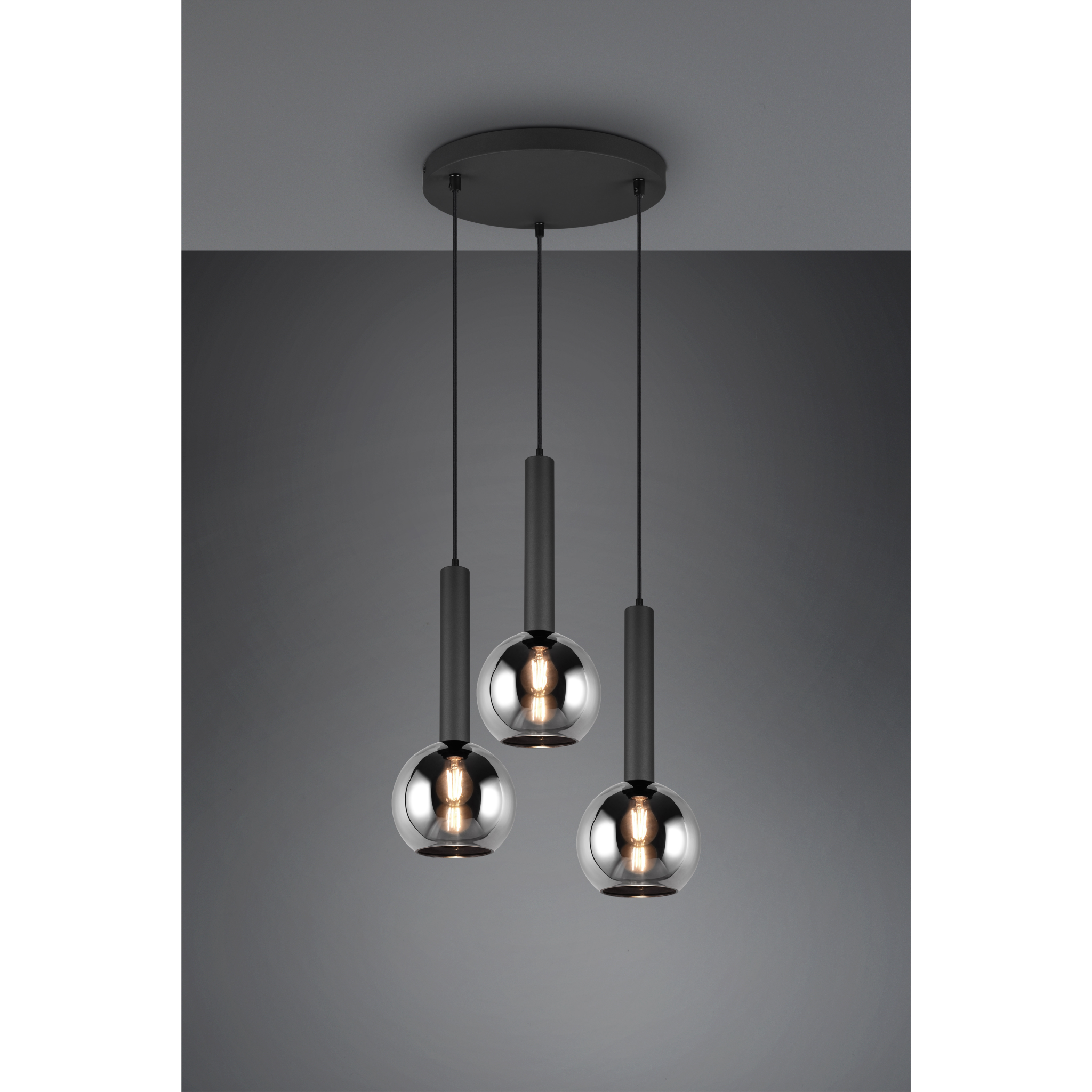 4017807522488 TRIO Clayton mat sort - Pendel 3 lys Lamper,Pendler-/ Hængelamper,Pendler/Hængelamper 78100001350 310390332