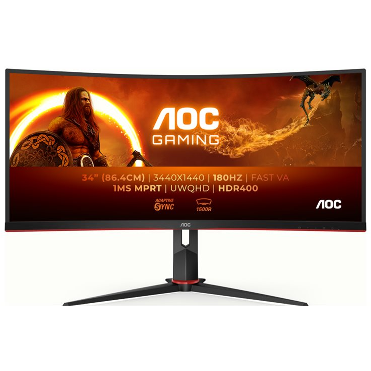 4038986111331 AOC Gamingskärm 34’’ - CU34G2XP, 148619 Computer & IT,Gaming,Gaming skærme 2190011860 CU34G2XP