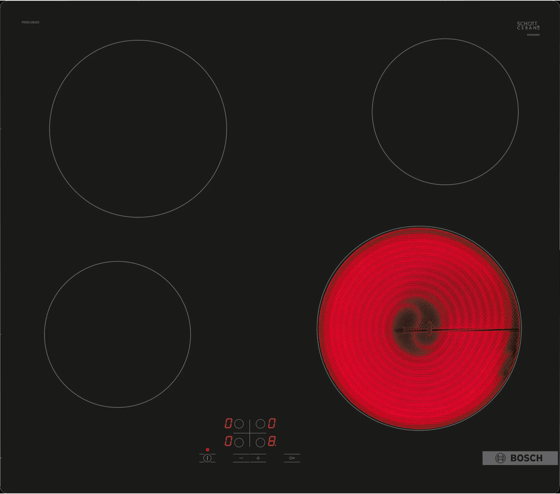 4242005280261 Bosch PKE611BA2E - Glaskeramisk kogeplade Hvidevarer,Kogeplader,Glaskeramiske kogeplader 1400014680 PKE611BA2E
