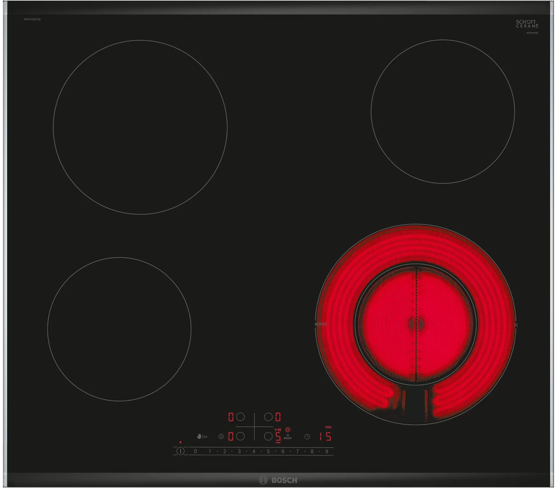 4242005280513 Bosch PKF675FP2E - Glaskeramisk kogeplade Hvidevarer,Kogeplader,Glaskeramiske kogeplader 1400011660 PKF675FP2E