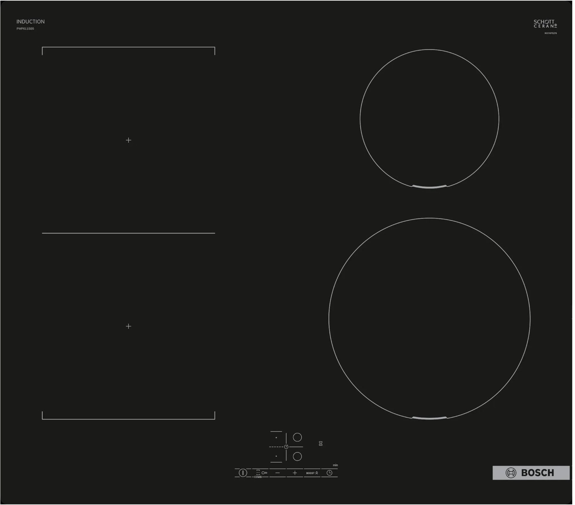 4242005285334 Bosch PWP611BB5E - Induktionskogeplade Hvidevarer,Kogeplader,Induktionskogeplader 1400011720 PWP611BB5E