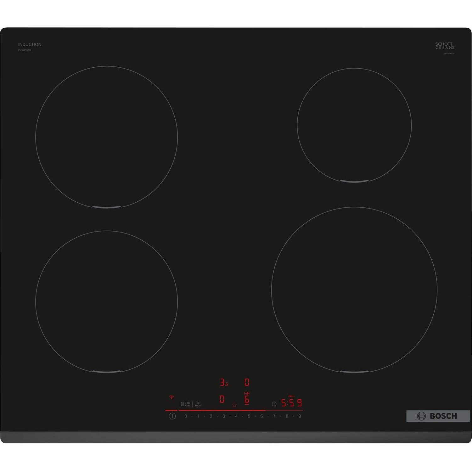 4242005393893 Bosch PIE631HB1E - Induktionskogeplade Hvidevarer,Kogeplader,Induktionskogeplader 2190005038 PIE631HB1E