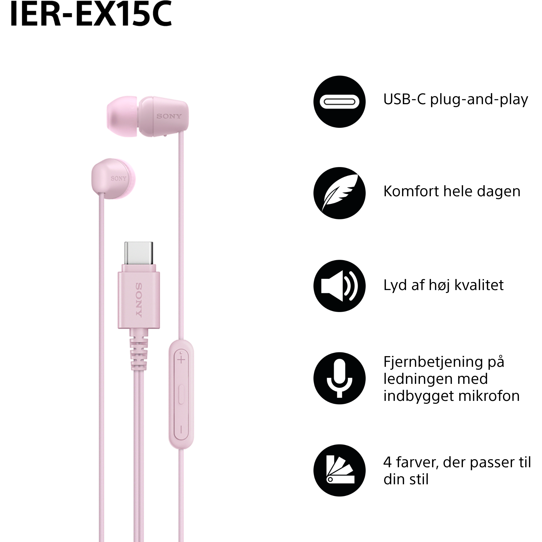4548736171497 Sony IER-EX15CP.CE7, pink - In-Ear øretelefoner med Type-C s TV & HIFI,Hovedtelefoner,In-ear hovedtelefoner 20900004270 IEREX15CP.CE7