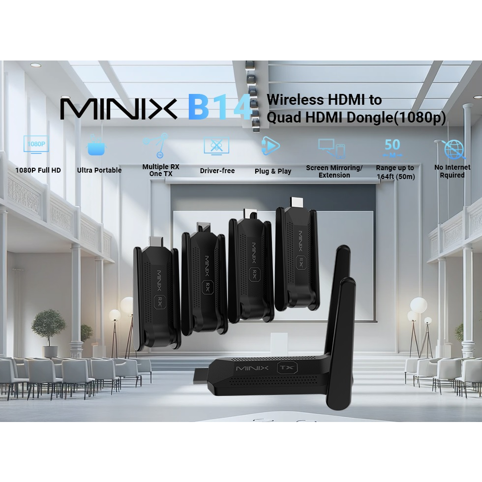 4897016410697 Minix Neo B14 Wireless Display Adapter - Trådløs sender og m Computer & IT,Tilbehør computer & IT,Diverse 2190013258 NEO B14