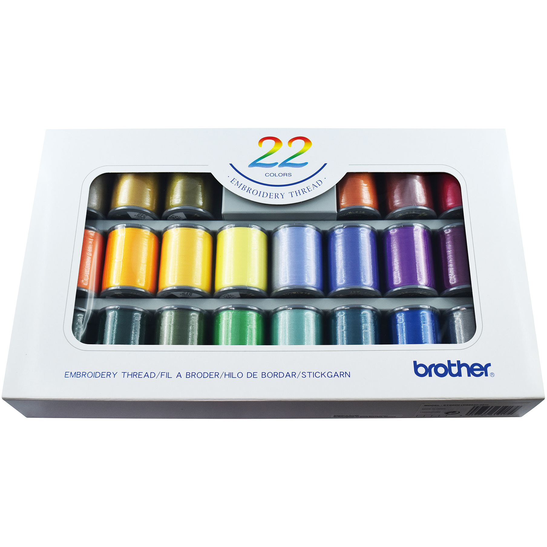 4977766619172 Brother Shiny broderitråd 22 rl. - Tilbehør broderimaskine Hus & Have,Tøjbehandling,Tilbehør symaskiner 9700000510 XG6637001