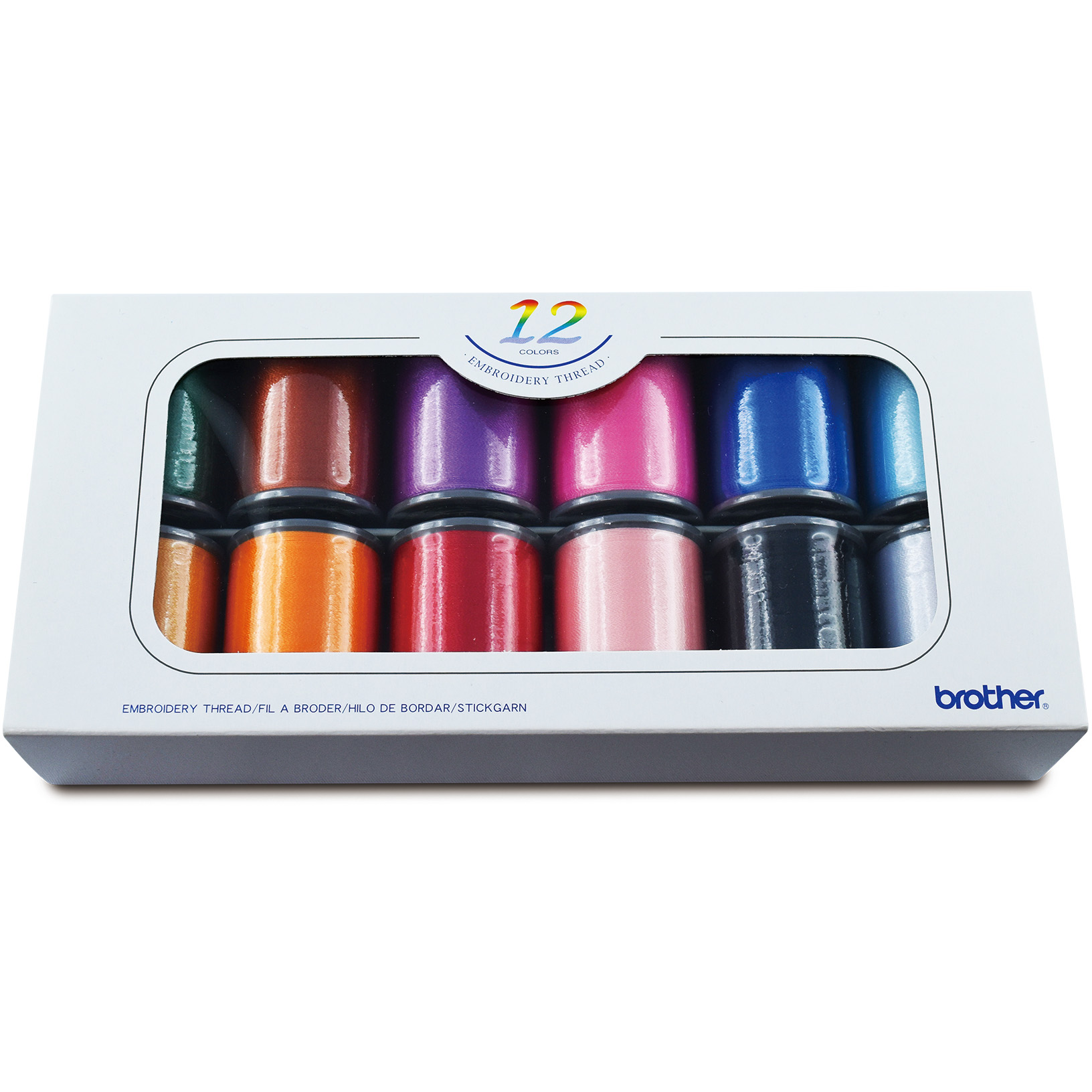4977766619196 Brother Shiny broderitråd 12 rl. - Tilbehør broderimaskine Hus & Have,Tøjbehandling,Tilbehør symaskiner 9700000500 XG6639001