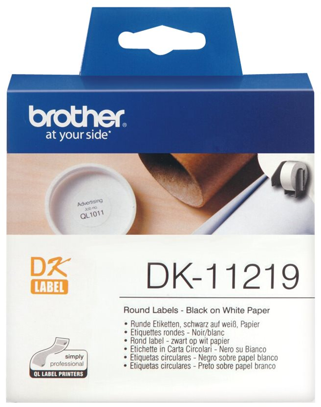 4977766634564 Brother DK-11219 Etiketter   (1,2 cm) 1200stk. - Etiketter Computer & IT,Printere & Scannere,Printerpapir 14600005520 0