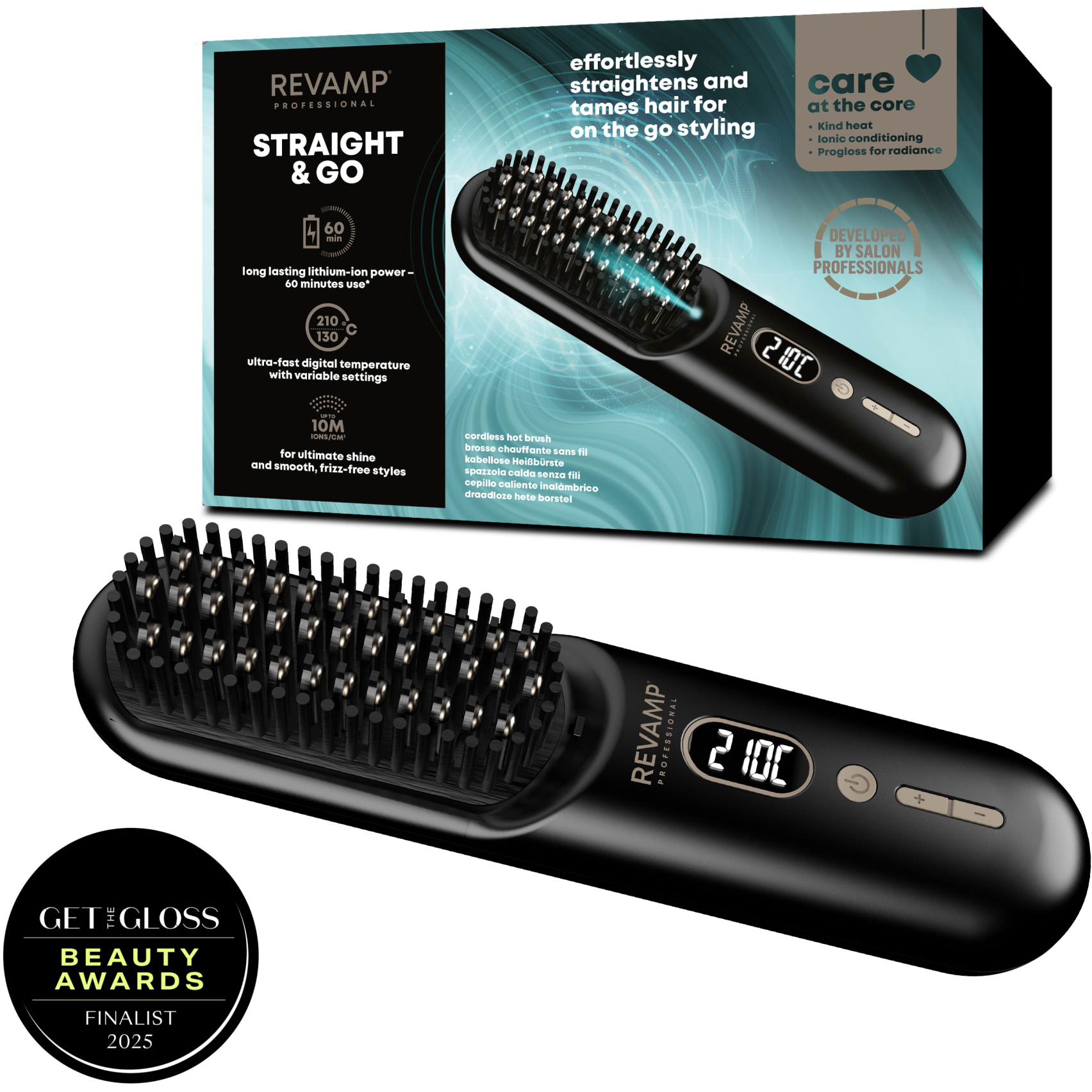 5010777165661 Revamp Straight & Go compact brush Personlig pleje,Hårpleje,Glattejern 19200002450 BR-1950-EU2