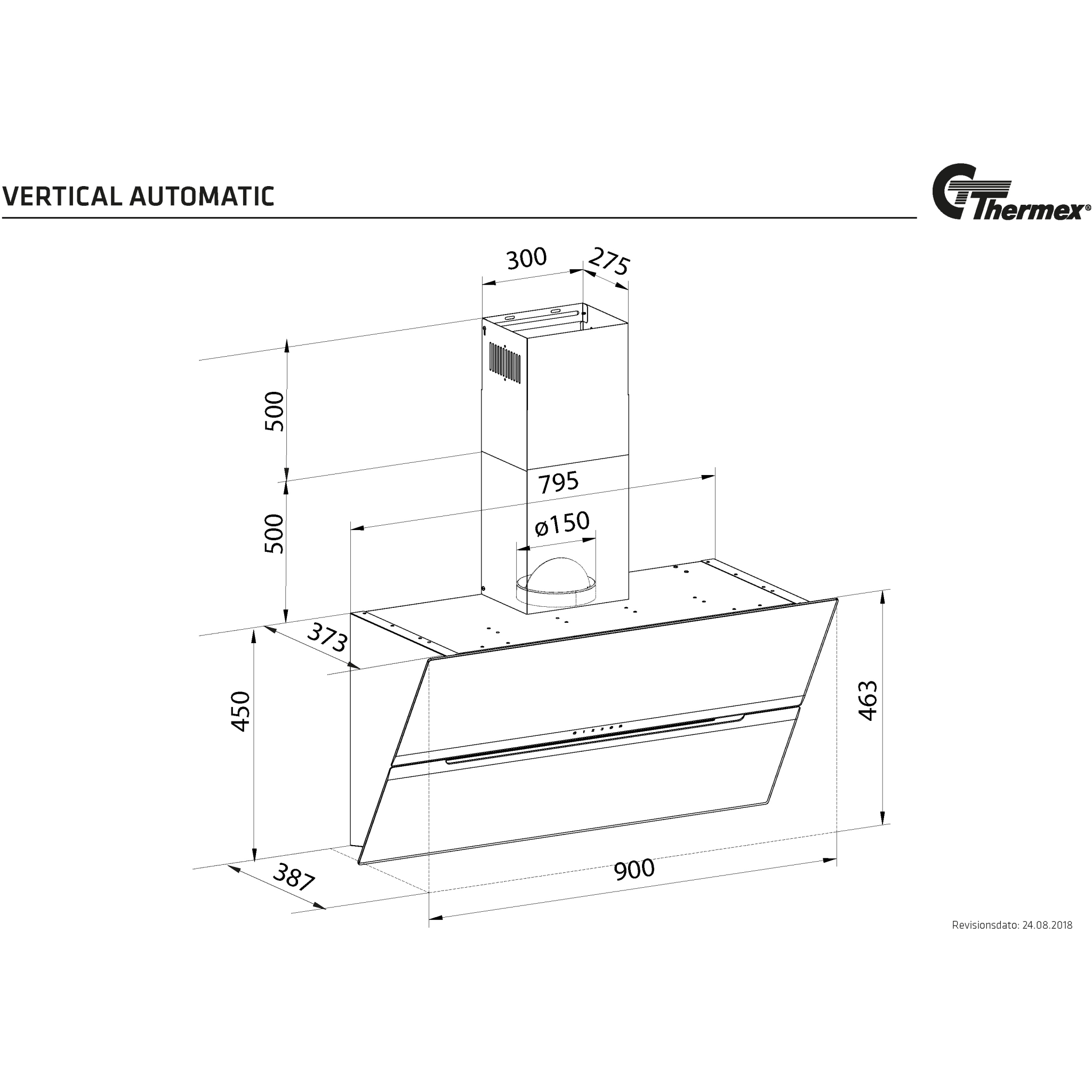 Vertical Automatic 540.21.1592.2 - Skråtstillet emhætte