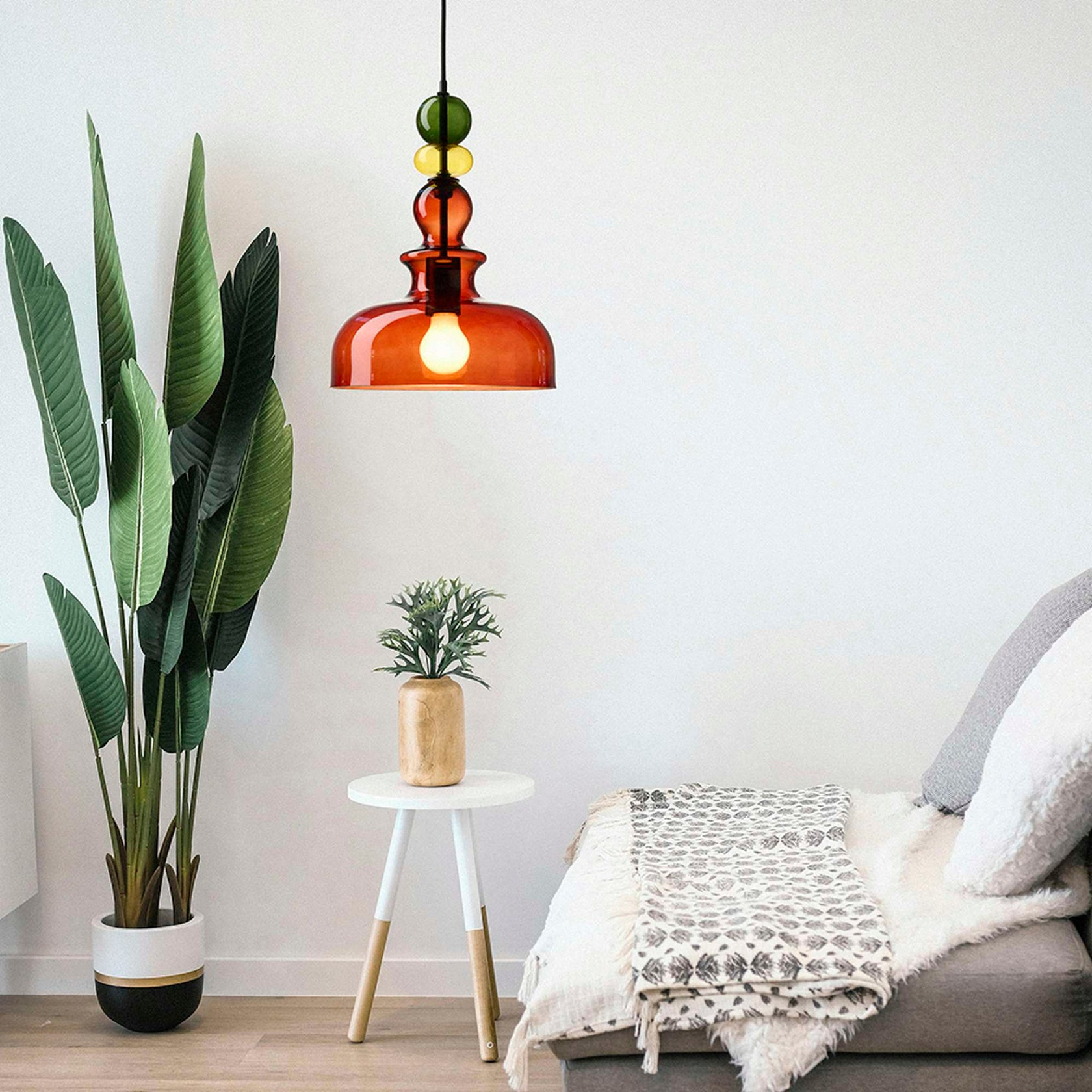 5703701464427 Nielsen Light Freja Ø30 champagne-gul-grøn pendel Lamper,Pendler-/ Hængelamper,Pendler/Hængelamper 80900009500 Freja