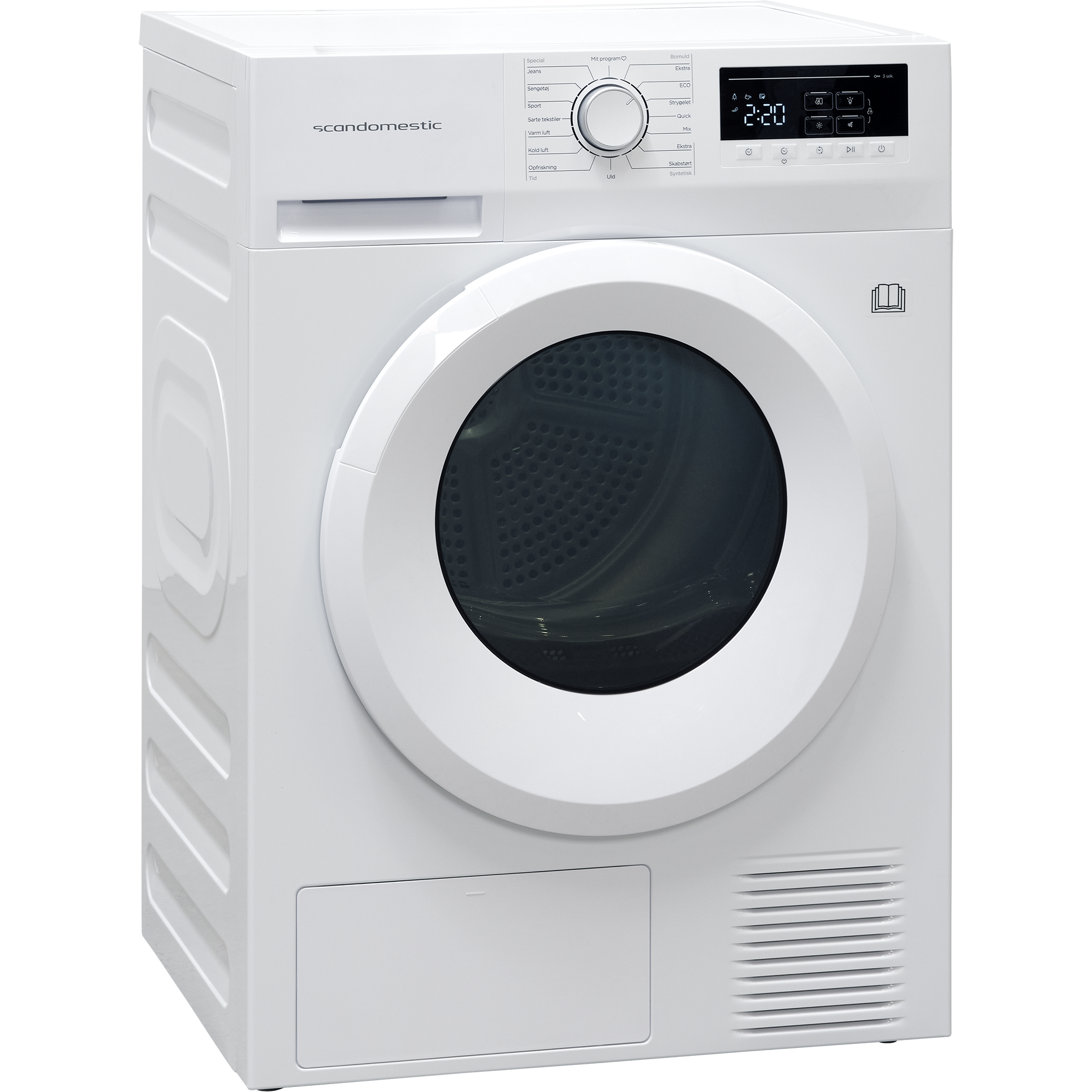 5704704021907 Scandomestic TDH28WE kondenstørretumbler m/varmepumpe Hvidevarer,Tørretumbler,Kondenstørretumblere 8300005550 TDH28WE