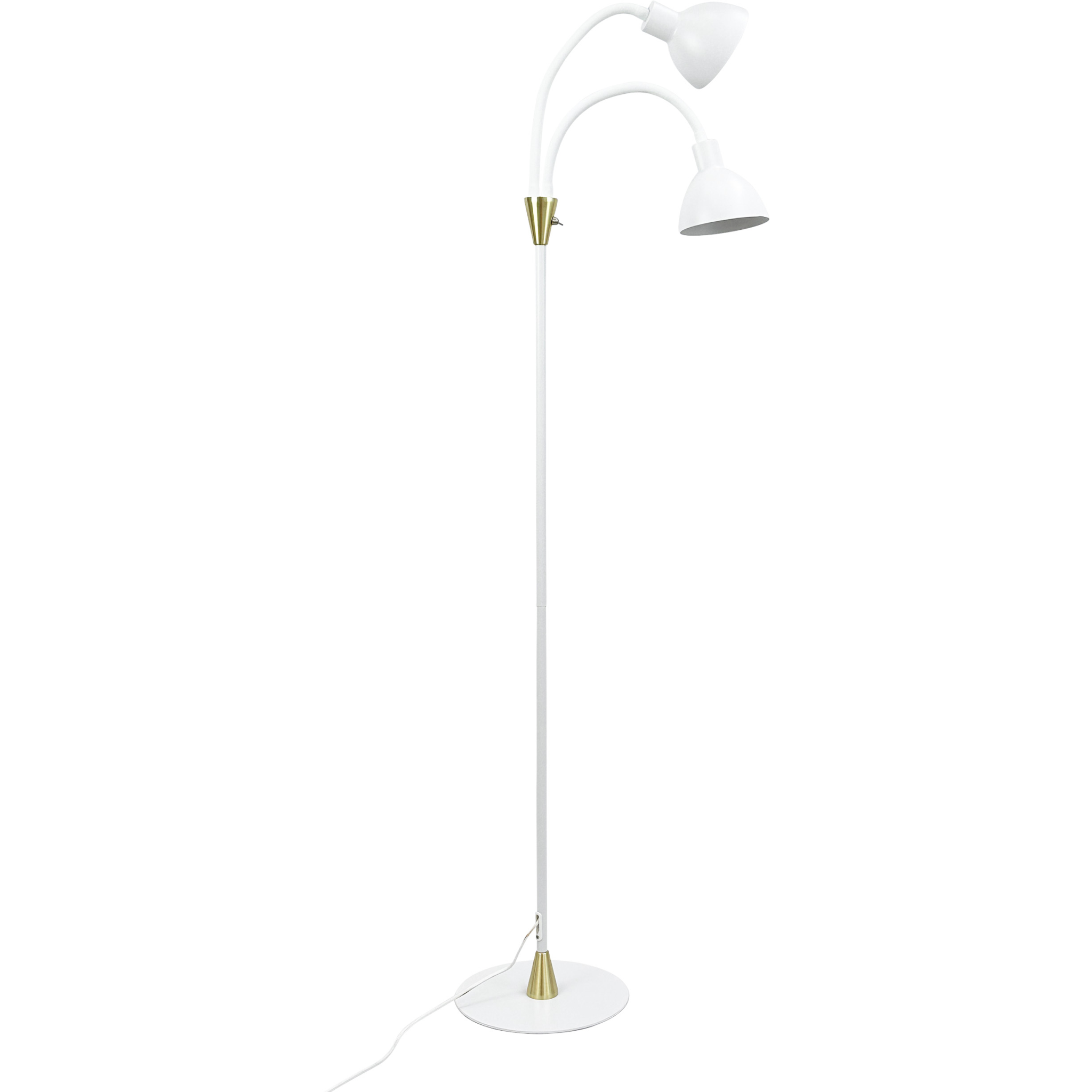 5704709094388 Dyberg Larsen Lilje hvid/messing gulvlampe Lamper,Gulvlamper,Gulvlamper 89200006980 9438