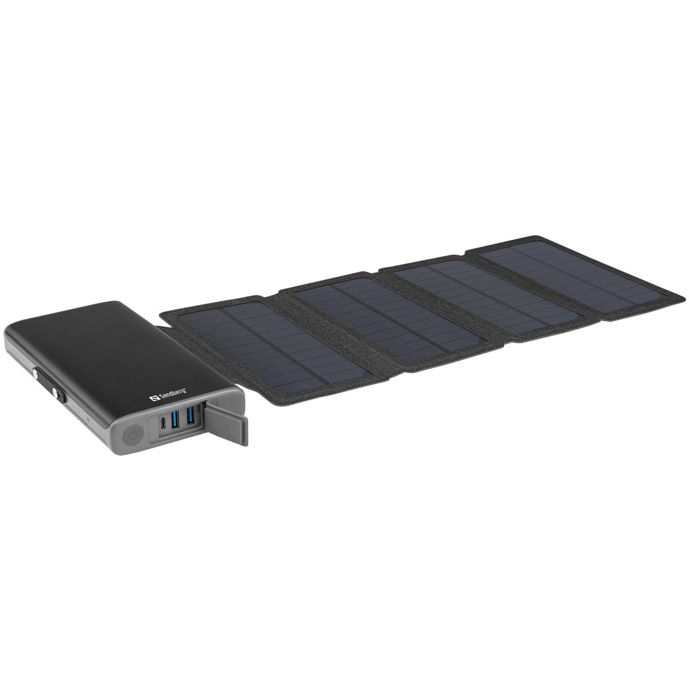 5705730420566 Sandberg Solar 4-Panel Powerbank 25000 - Powerbank med solce Telefon & GPS,Tilbehør mobiltelefoner,Oplader til mobiltelefoner 27000000030 420-56