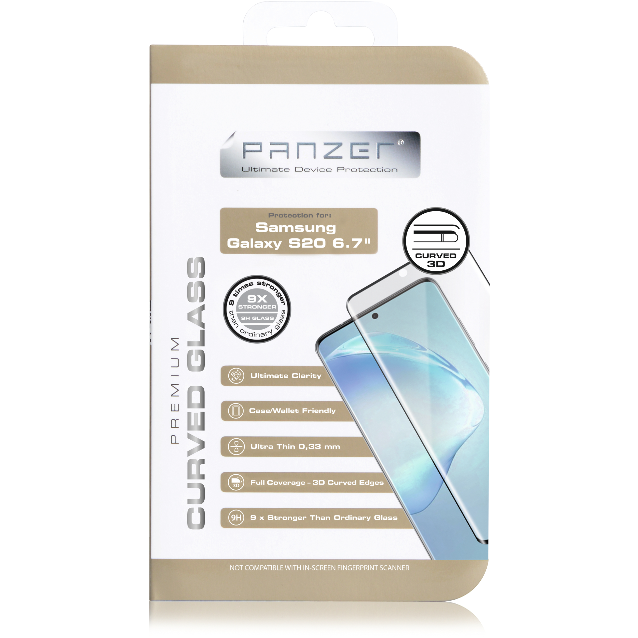 5706470117914 Panzer Samsung Galaxy S20+, Curved Glass, Black Telefon & GPS,Tilbehør mobiltelefoner,Skærmbeskyttelse til mobiltelefoner 74600009670 0