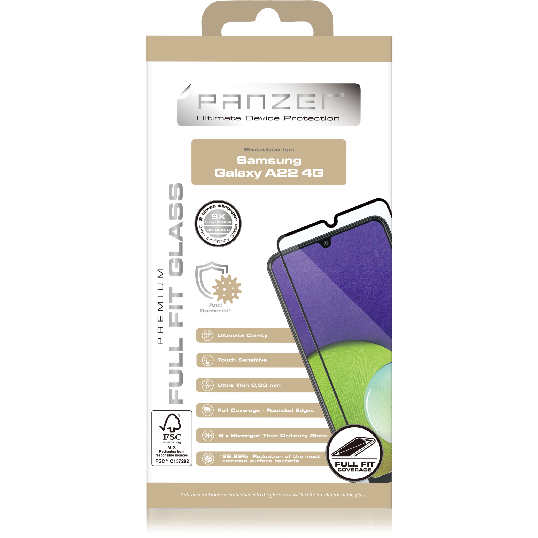 5706470132009 Panzer Samsung Galaxy A22 4G Full Fit Glass Black Telefon & GPS,Tilbehør mobiltelefoner,Skærmbeskyttelse til mobiltelefoner 74600009460 0