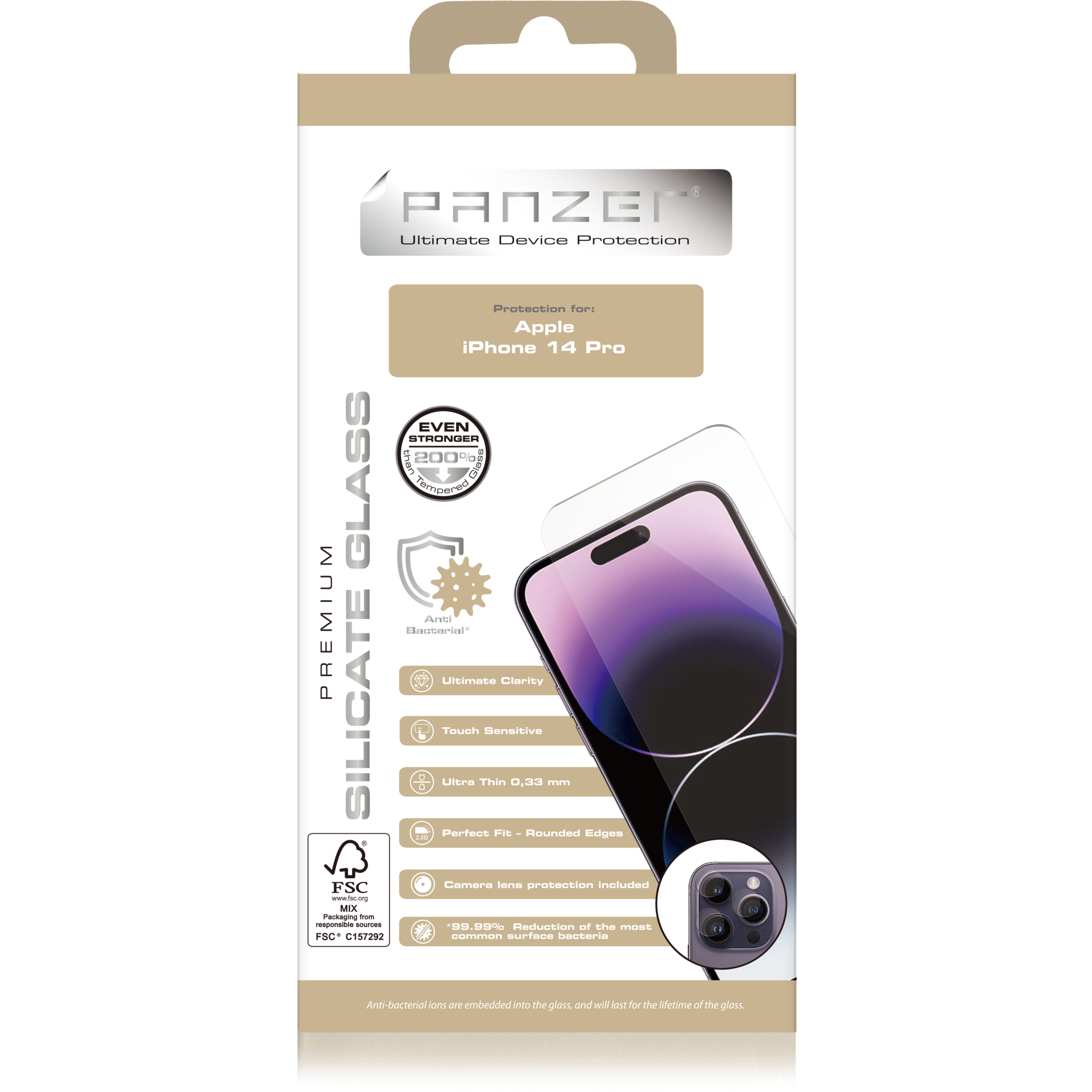 5706470134805 Panzer iPhone 14 Pro Full-Fit Silicate Glass - Silicate Glas Telefon & GPS,Tilbehør mobiltelefoner,Tilbehør til iPhone 74600009540 0