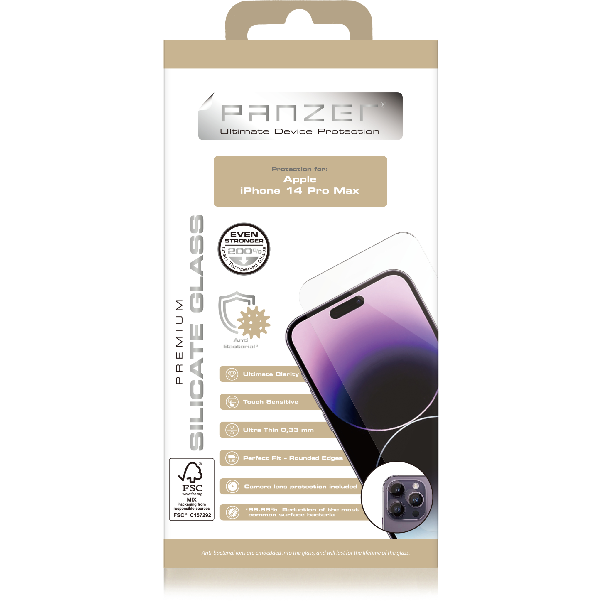 5706470134812 Panzer iPhone 14 Pro Max Full-Fit Silicate Glass - Silicate Telefon & GPS,Tilbehør mobiltelefoner,Tilbehør til iPhone 74600009550 0