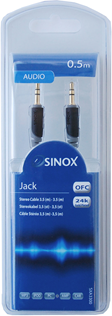 5706808006248 Sinox 3,5 mm Minijack kabler - 0,5 m, Grå/Sort TV & HIFI,Lyd,Tilbehør lyd 22900001700 SXA3300