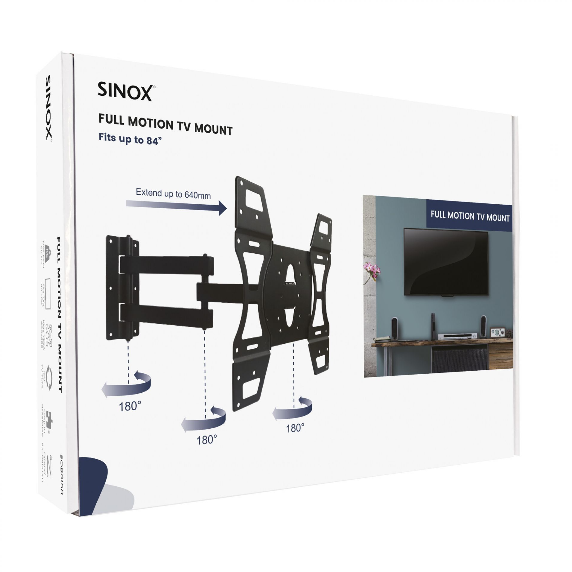 Sinox One SOB0158 TV vægbeslag 40'' - 84''. Op til VESA 400x