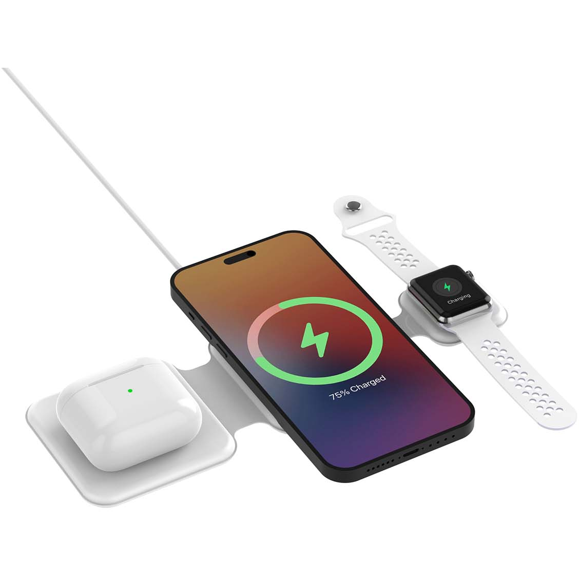 5706808054904 Humac 3 in 1 trådløs rejseoplader - HU20251 Telefon & GPS,Tilbehør mobiltelefoner,Tilbehør til iPhone 14900034560 20251