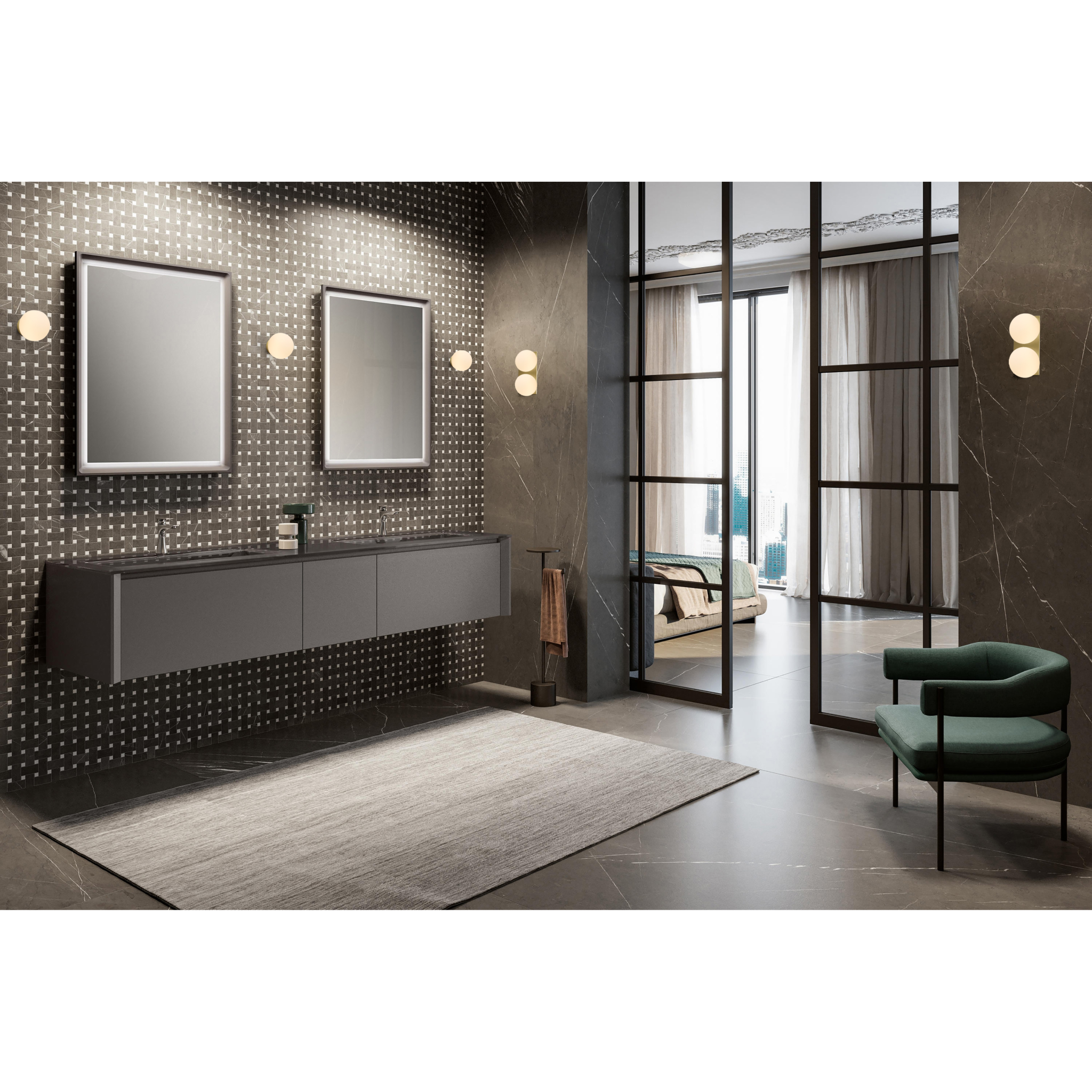 ANTIDARK PALLA DOBB. C290 TITANIUM DTW LED MINI - Loftslampe