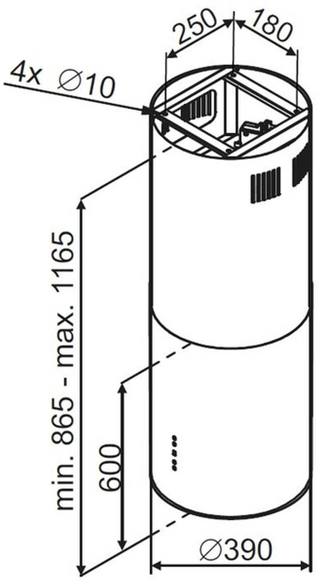 5707582006424 Witt Piper S2 - Frithængende emhætte Hvidevarer,Emhætter,Frithængende emhætter 35000011370 Piper S2