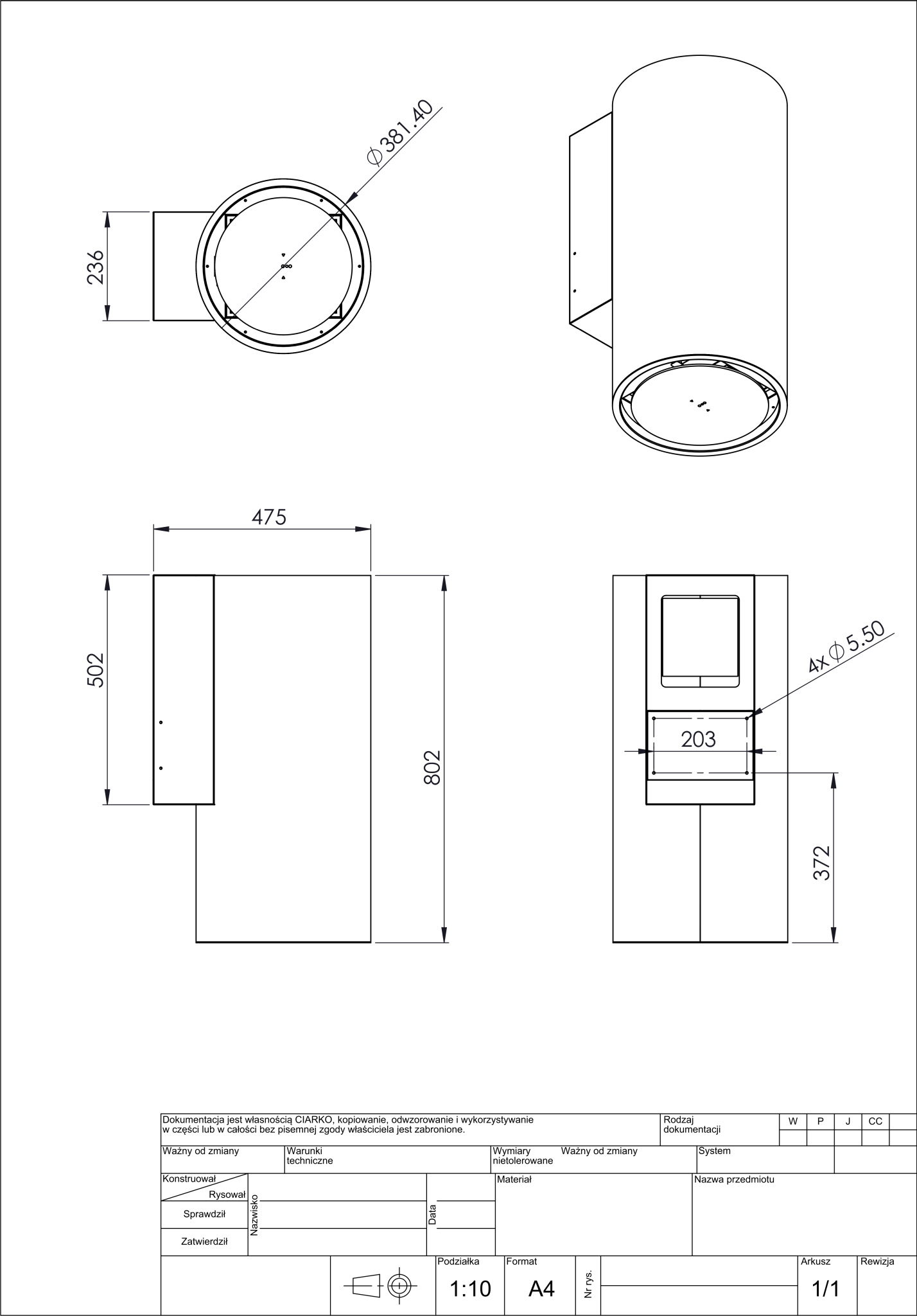 5707582012449 Witt Tube Wall CN - Væghængt emhætte Hvidevarer,Emhætter,Vægmonterede emhætter 35000012250 Tube Wall CN