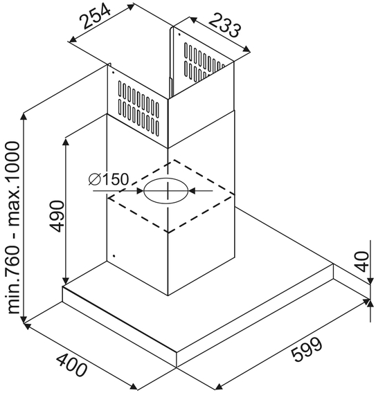 5707582013224 Witt Cobra 60 WN2 T-line - Væghængt emhætte Hvidevarer,Emhætter,Vægmonterede emhætter 35000012180 Cobra 60 WN2 T-line