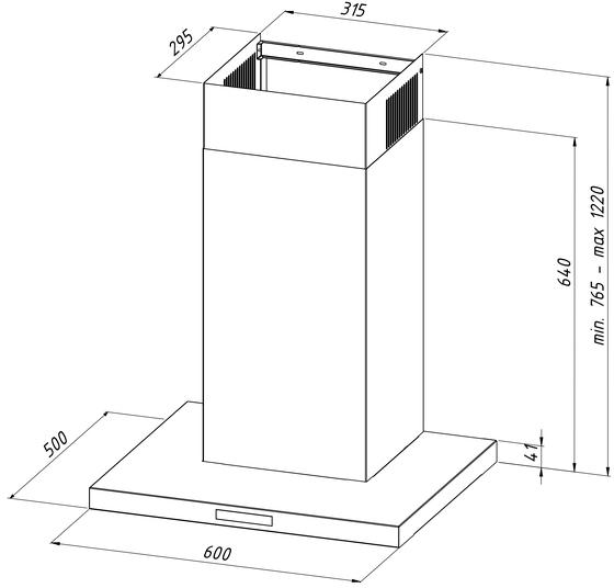 5707582950468 Witt Moon 60 S - Væghængt emhætte Hvidevarer,Emhætter,Vægmonterede emhætter 35000005210 Moon 60 S