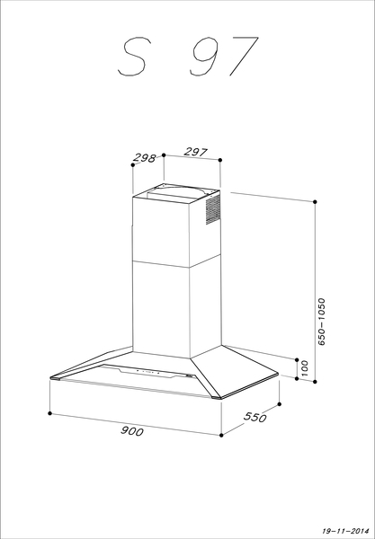 5707582984876 Witt Vader SQWK 90 - Væghængt emhætte Hvidevarer,Emhætter,Vægmonterede emhætter 35000009880 Vader SQWK 90