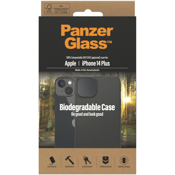 5712764041100 PanzerGlass Biodegradable Case - iPhone 14 Plus - Black, PAN Telefon & GPS,Tilbehør mobiltelefoner,Tilbehør til iPhone 16800020150 PANZER0419