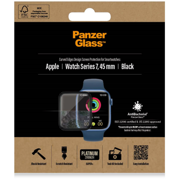 5712764041223 PanzerGlass Apple Watch Series 8/7 - 45mm, 2019 - Skærmbesky Telefon & GPS,Smartwatch,Tilbehør til Watch 16800020270 2019