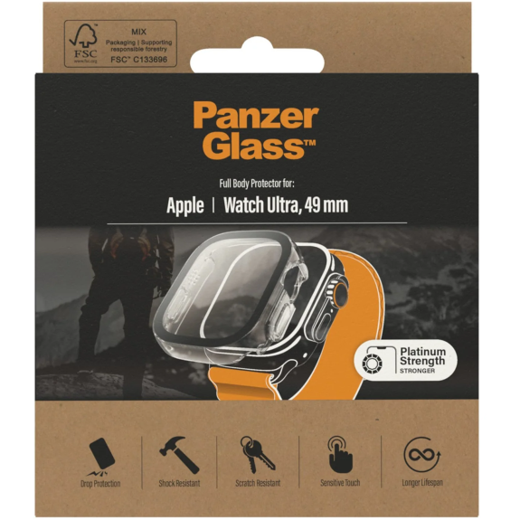 5712764041230 PanzerGlass Apple Watch Ultra 49mm - Transparent - Full Body Telefon & GPS,Smartwatch,Tilbehør til Watch 16800020280 3677