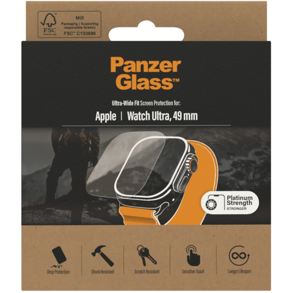 5712764041254 PanzerGlass Apple Watch Ultra 49mm - Screen Protector, 3680  Telefon & GPS,Smartwatch,Tilbehør til Watch 16800020300 3680