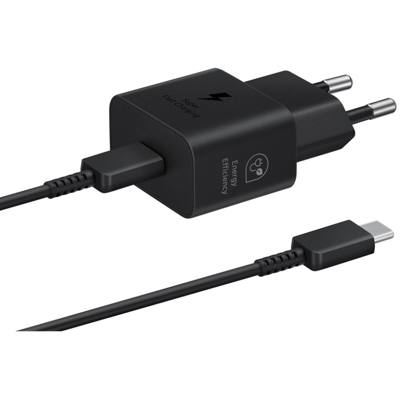 5712764042039 Samsung 25W USB-C GaN Fast Charger inkl. 1 m. kabel - Black Telefon & GPS,Tilbehør mobiltelefoner,Oplader til mobiltelefoner 16800021090 EP-T2510XBEGEU