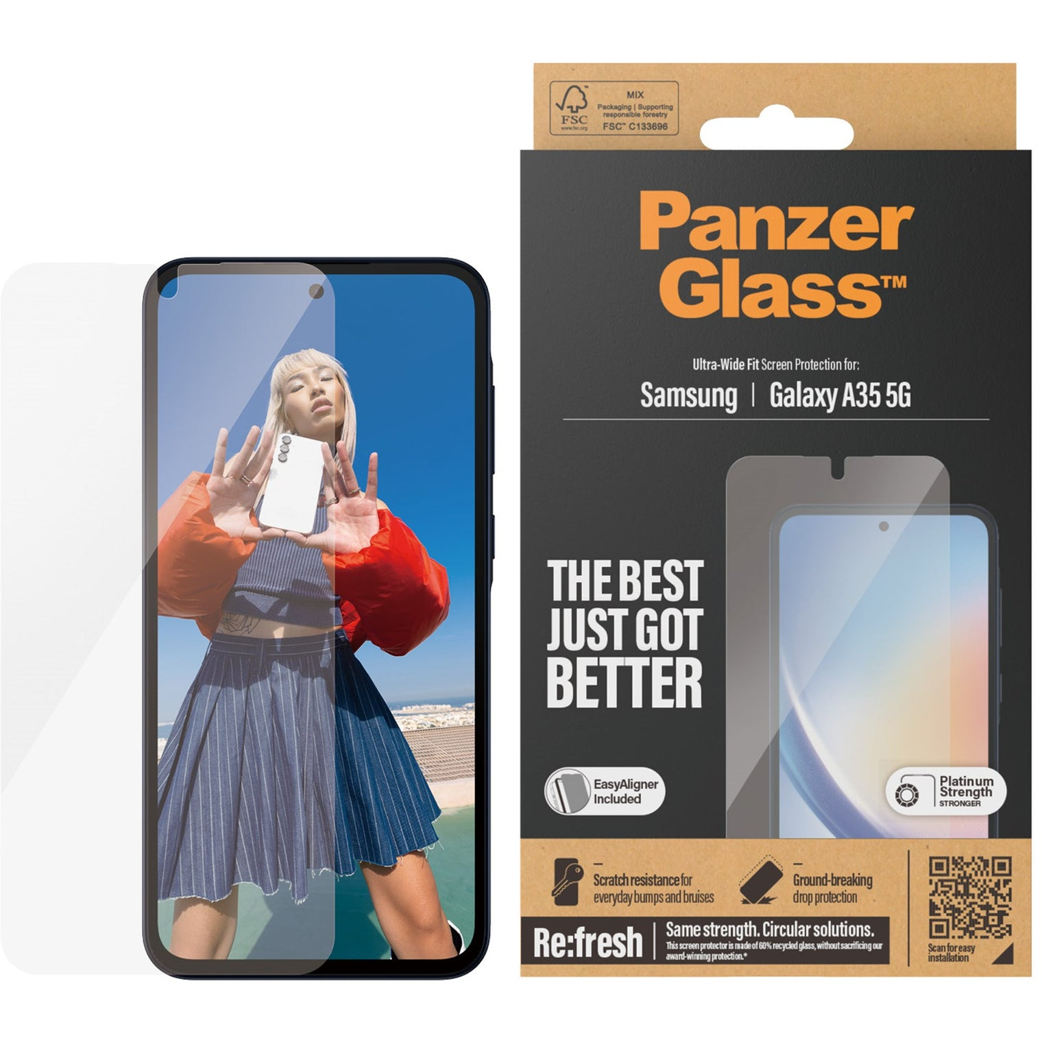 5712764043401 PanzerGlass Screen Protector Samsung Galaxy A35 5G - Ultra-W Telefon & GPS,Tilbehør mobiltelefoner,Skærmbeskyttelse til mobiltelefoner 16800022550 7357