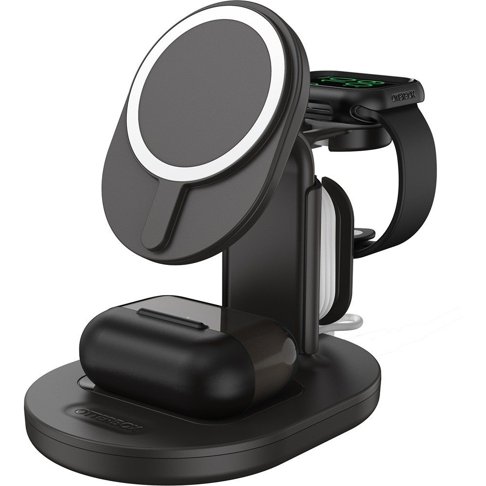 5712764043425 OtterBox 3-in-1 charging station for MagSafe - Black Telefon & GPS,Tilbehør mobiltelefoner,Tilbehør til iPhone 16800022570 78-81158