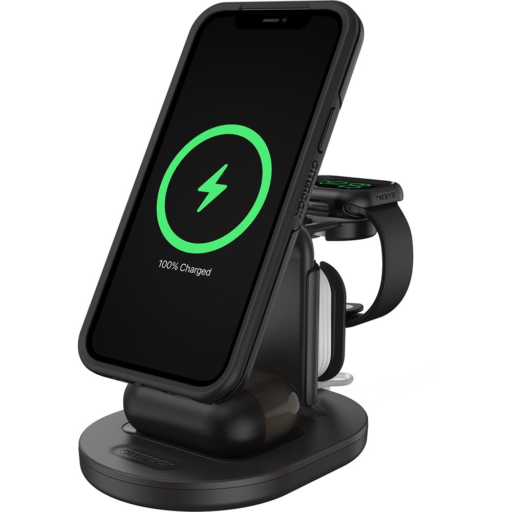 5712764043425 OtterBox 3-in-1 charging station for MagSafe - Black Telefon & GPS,Tilbehør mobiltelefoner,Tilbehør til iPhone 16800022570 78-81158