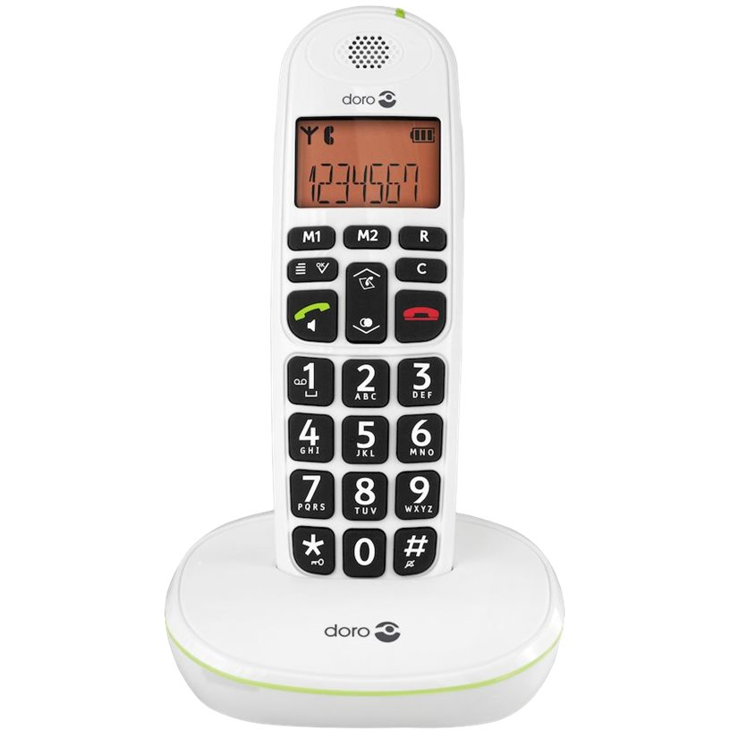 Doro PhoneEasy 100w DECT Cordless Phone - White - Mobiltelef