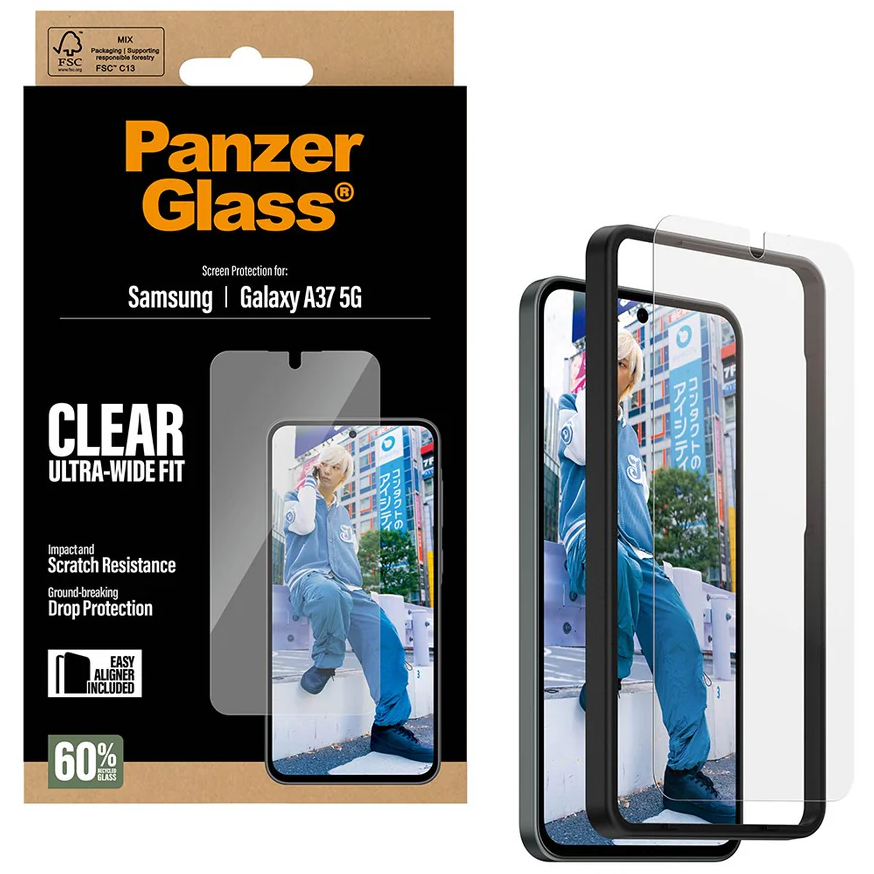 5715685033988 PanzerGlass Screen Protector Samsung Galaxy A37 - Ultra-Wide Telefon & GPS,Tilbehør mobiltelefoner,Skærmbeskyttelse til mobiltelefoner 16800032200 PG75133