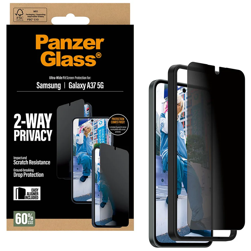 5715685034015 PanzerGlass Privacy Screen Protector Samsung Galaxy A37 - Ul Telefon & GPS,Tilbehør mobiltelefoner,Skærmbeskyttelse til mobiltelefoner 16800032220 PG90806